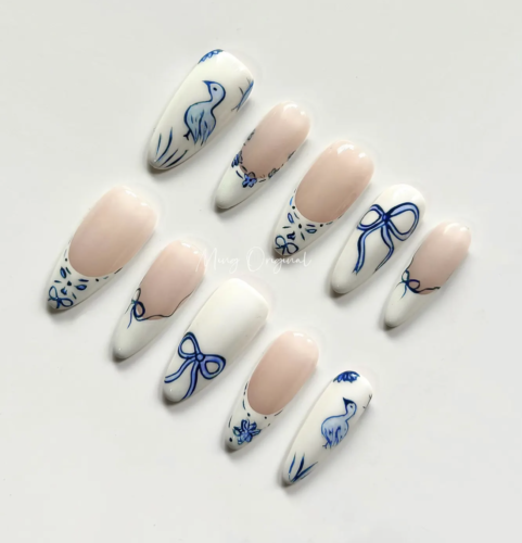 Coquette easter nails from etsy
